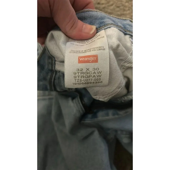 Vintage Wrangler Men's Acid Wash Jeans Size 32 Blue Denim 90s Style - Picture 4 of 5